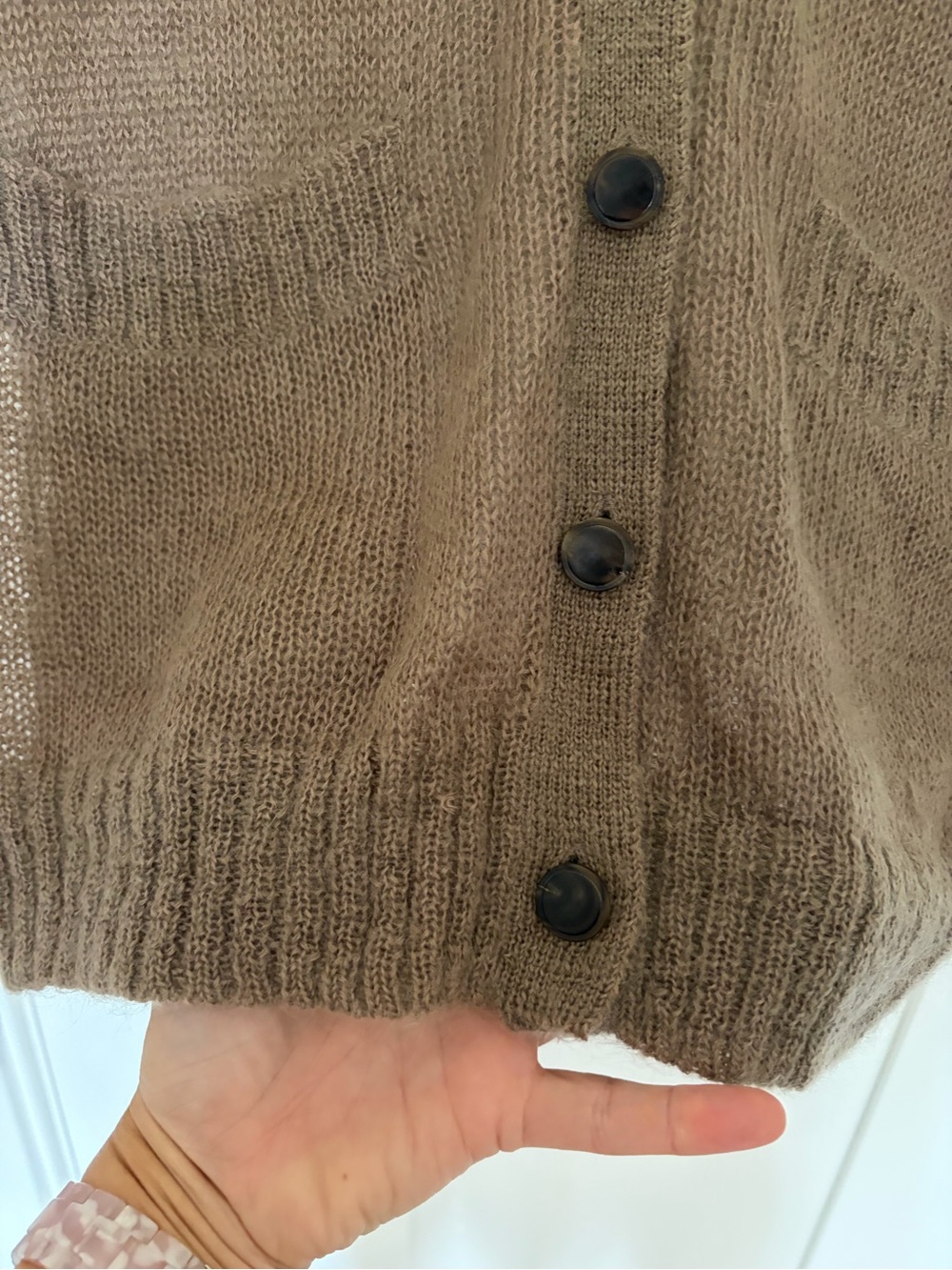 Aritzia Talula Babaton Mohair Blend Long Cardigan | Taupe Brown | M - Picture 5 of 7